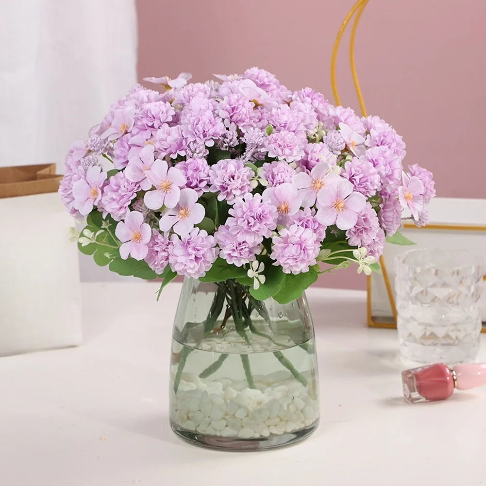 Seiden-Kugelchrysanthemen-Strauß – Realistische Kunstblumen