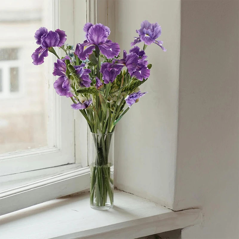 Künstlicher Seiden-Irisstrauß – Langstielige Dekoblumen