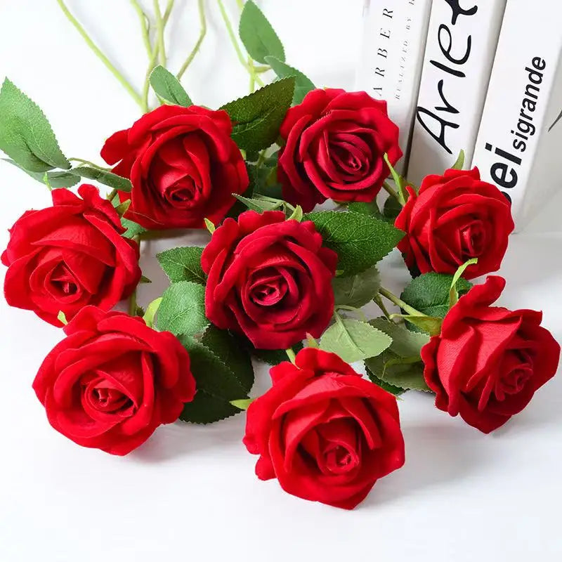 Künstlicher Roter Rosenzweig – Realistische Dekorative Rosen