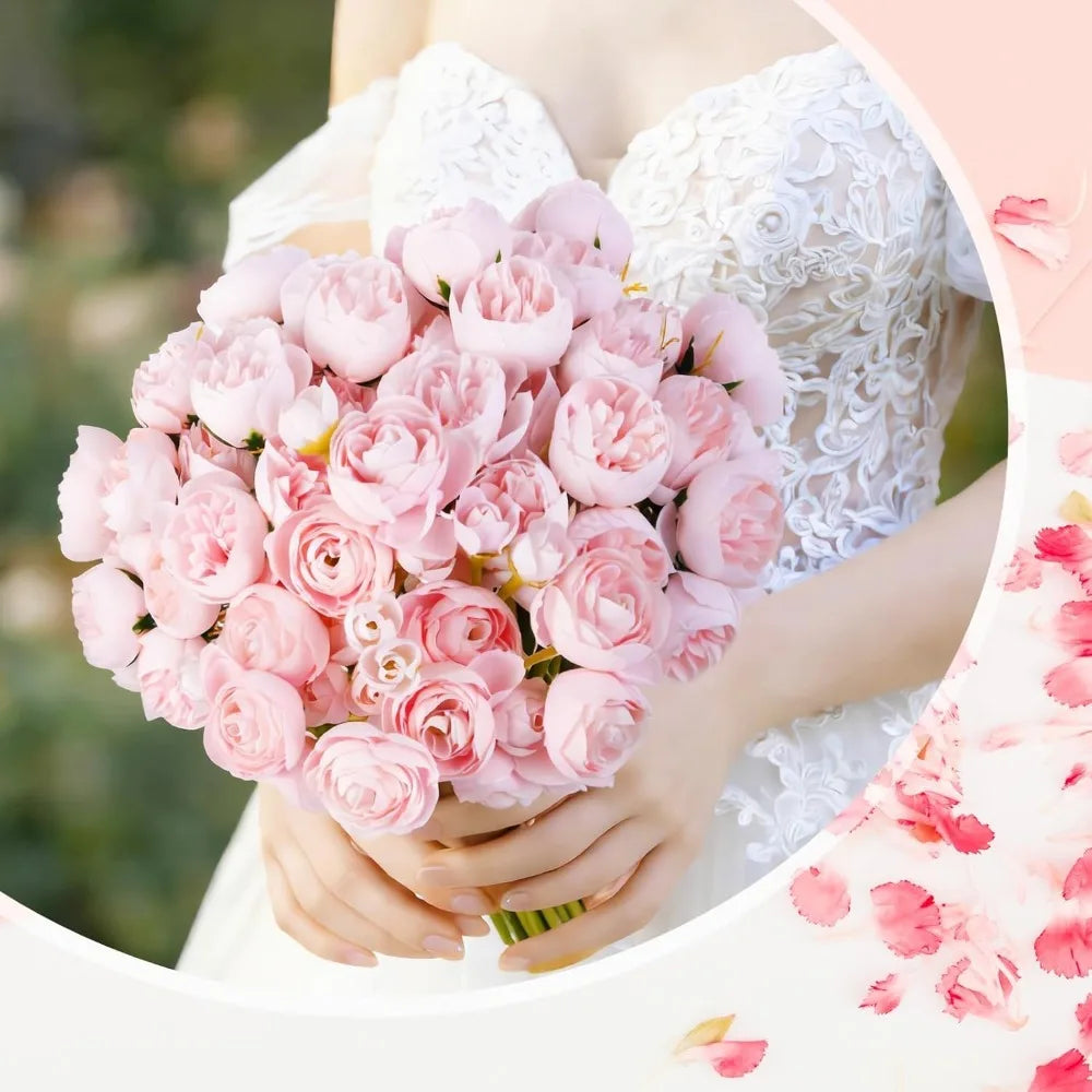 Künstlicher Rosenstrauß mit 27 Blüten – Vintage Dekoblumen
