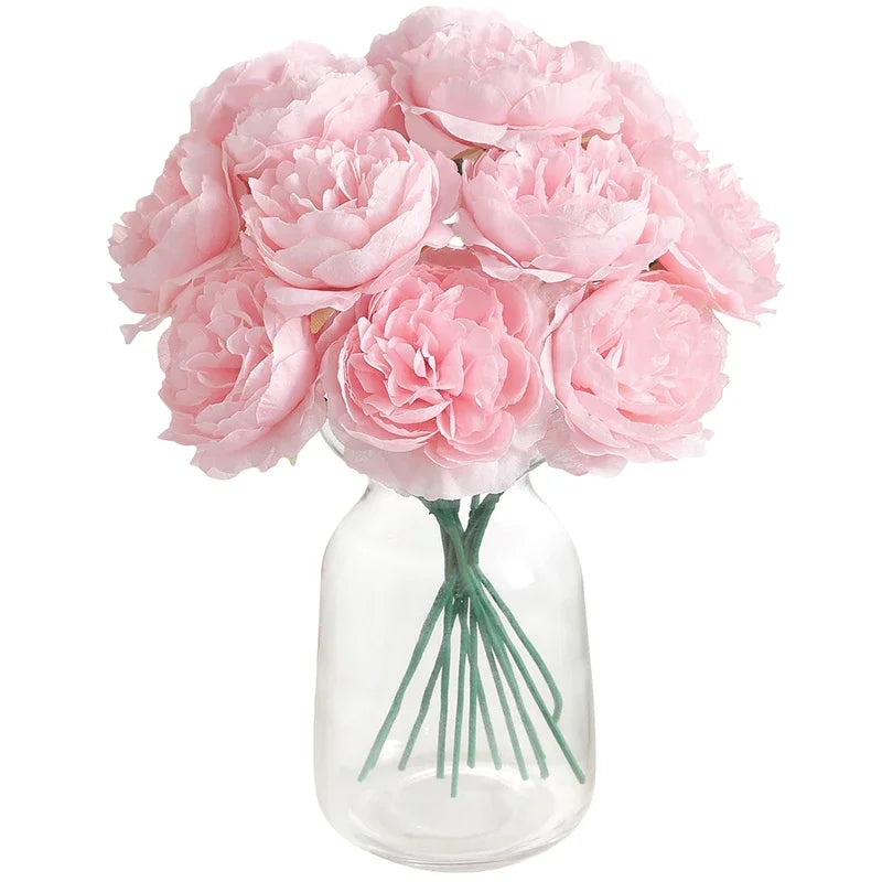 6-Teiliges Künstliches Seidenblumen-Bouquet – Dekorative Kunstblumen
