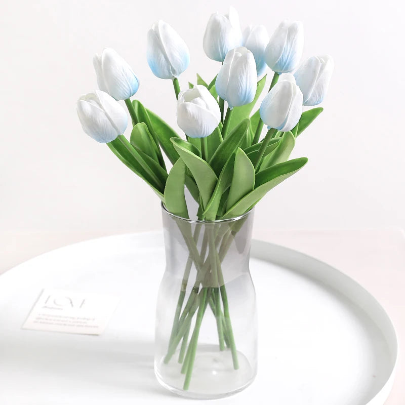 Real-Touch Künstlicher Tulpenstrauß – Realistische Dekorative Kunsttulpen für Zuhause Hochzeit Zimmer Vase & DIY-Blumenarrangements