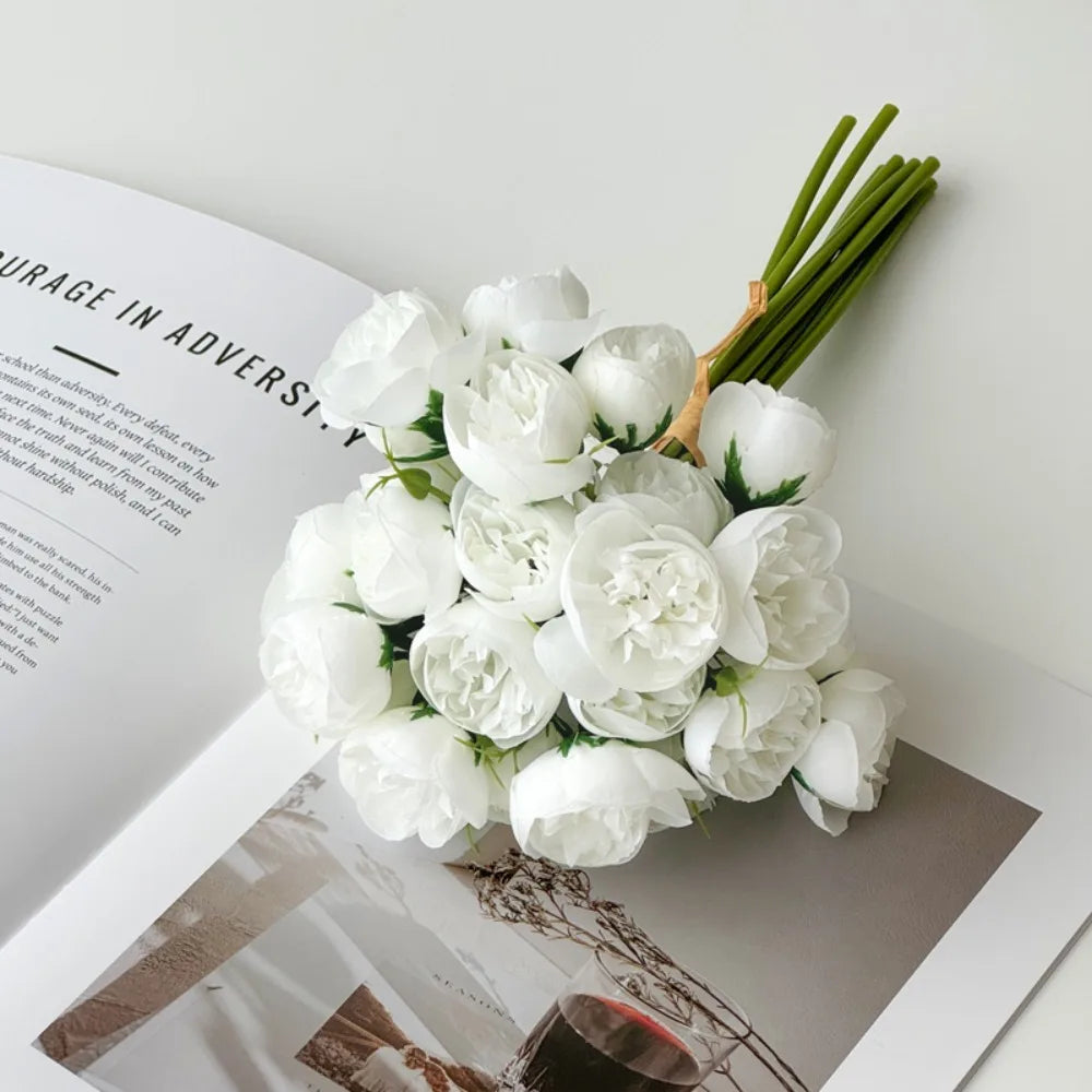 Künstlicher Rosenstrauß mit 27 Blüten – Vintage Dekoblumen