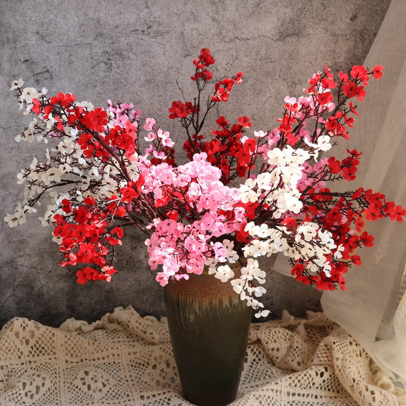 Künstliche Kirschblüten mit Schleierkraut – Dekorative Blumenzweige