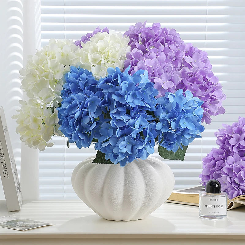 Künstlicher Hortensienstrauß mit 4 Blüten – Seiden-Dekoblumen