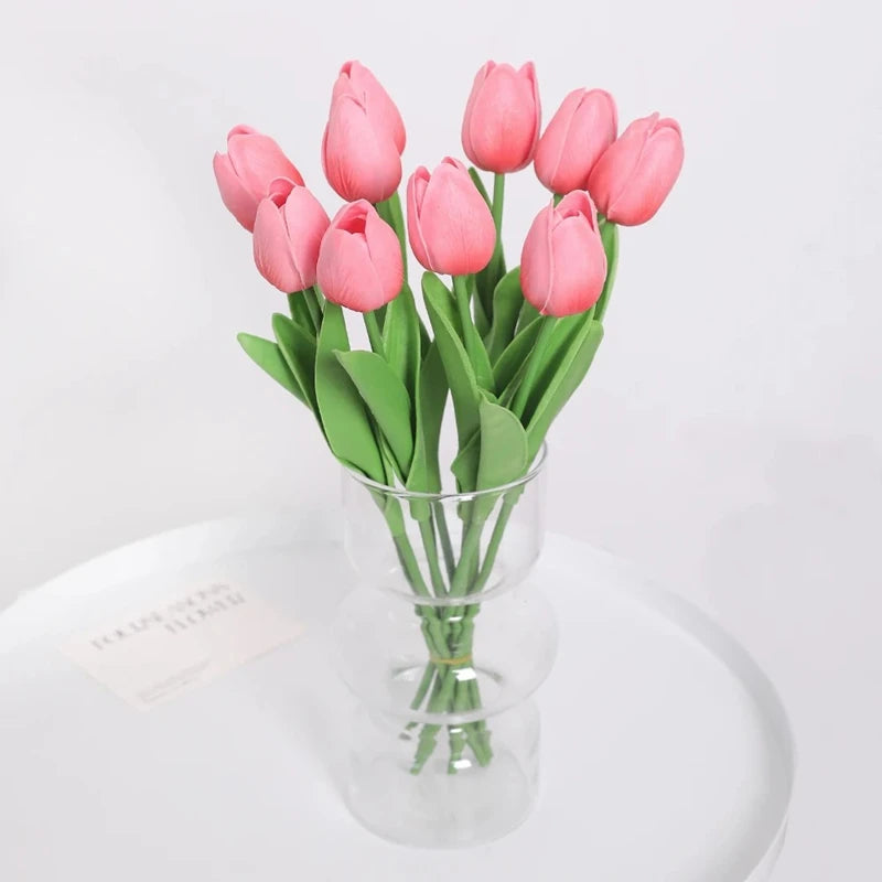 Real-Touch Künstlicher Tulpenstrauß – Realistische Dekorative Kunsttulpen für Zuhause Hochzeit Zimmer Vase & DIY-Blumenarrangements