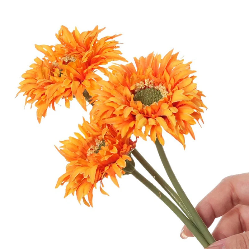 Künstliche Gerbera-Gänseblümchen aus Seide – Realistische Dekoblumen für Hochzeit Brautstrauß Zuhause Tisch Garten & Partydekoration