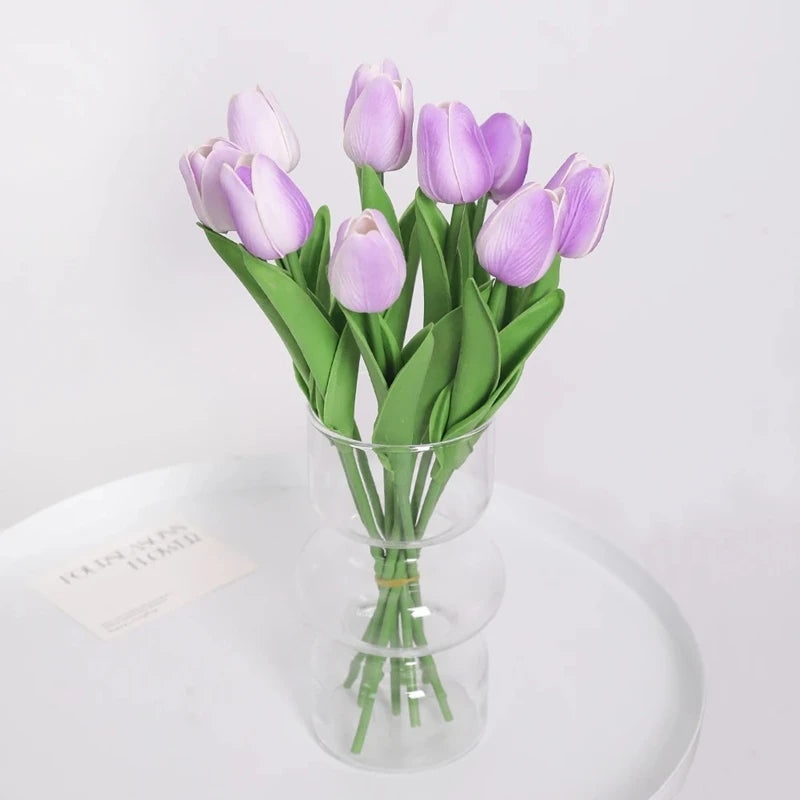 Real-Touch Künstlicher Tulpenstrauß – Realistische Dekorative Kunsttulpen für Zuhause Hochzeit Zimmer Vase & DIY-Blumenarrangements