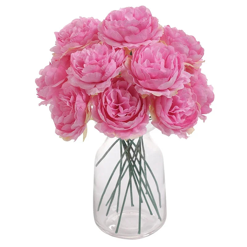 6-Teiliges Künstliches Seidenblumen-Bouquet – Dekorative Kunstblumen