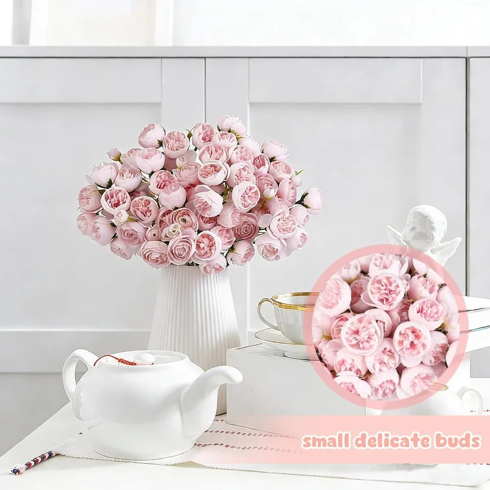 Künstlicher Rosenstrauß mit 27 Blüten – Vintage Dekoblumen