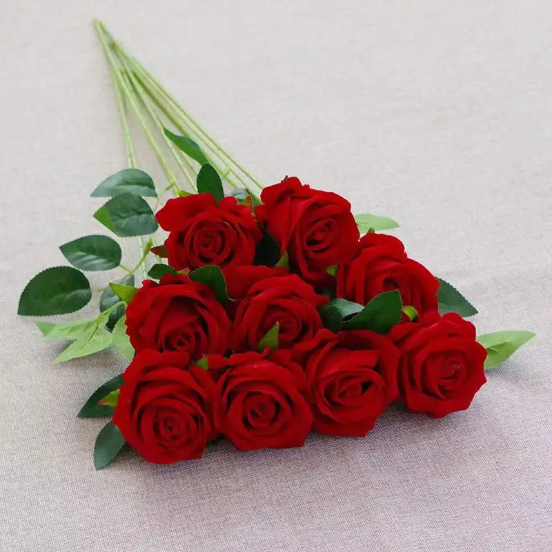 Künstlicher Roter Rosenzweig – Realistische Dekorative Rosen