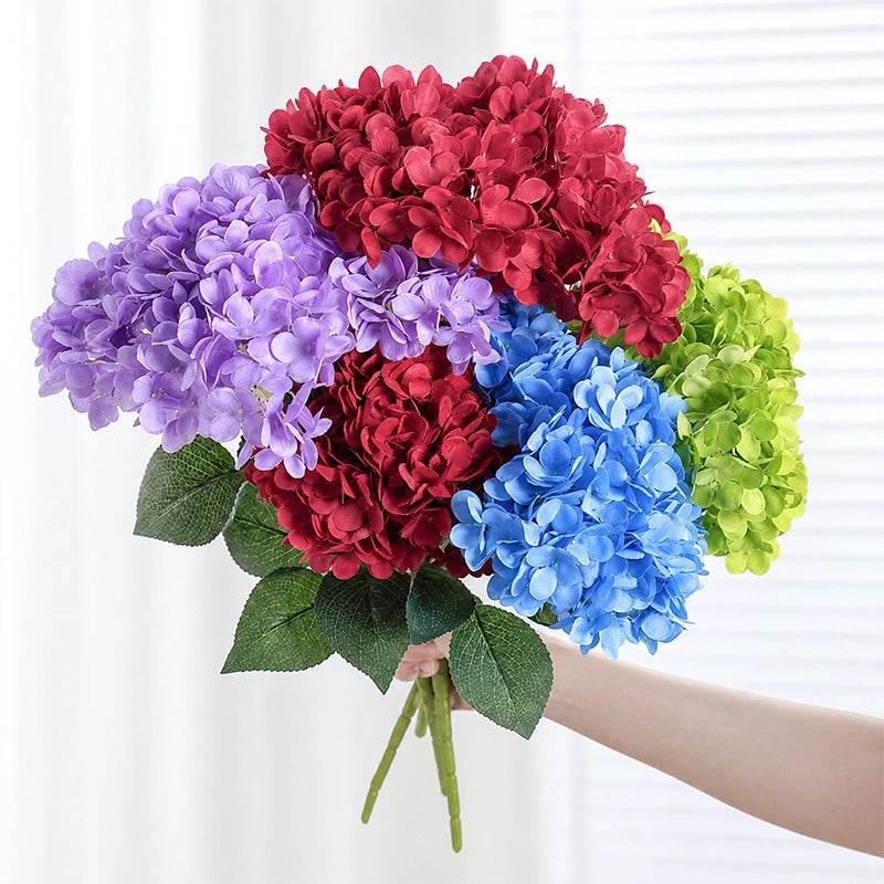 Künstlicher Hortensienstrauß mit 4 Blüten – Seiden-Dekoblumen