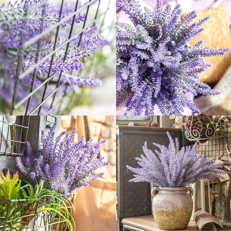 Künstliche Lavendelblumen – 4er-Set Lila Kunstpflanzen