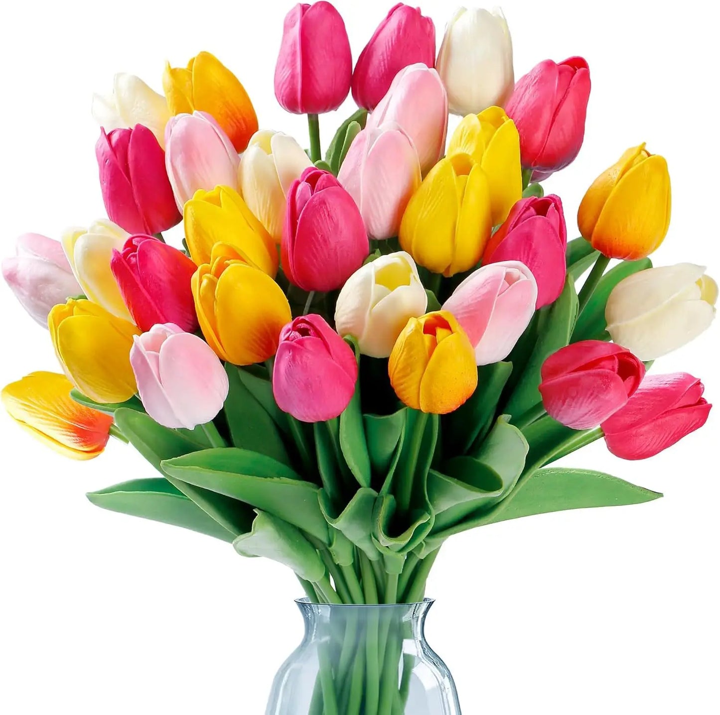 Real-Touch Künstlicher Tulpenstrauß – Realistische Dekorative Kunsttulpen für Zuhause Hochzeit Zimmer Vase & DIY-Blumenarrangements