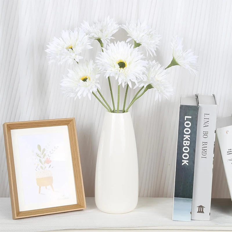 Künstliche Gerbera-Gänseblümchen aus Seide – Realistische Dekoblumen für Hochzeit Brautstrauß Zuhause Tisch Garten & Partydekoration