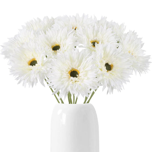 Künstliche Gerbera-Gänseblümchen aus Seide – Realistische Dekoblumen für Hochzeit Brautstrauß Zuhause Tisch Garten & Partydekoration