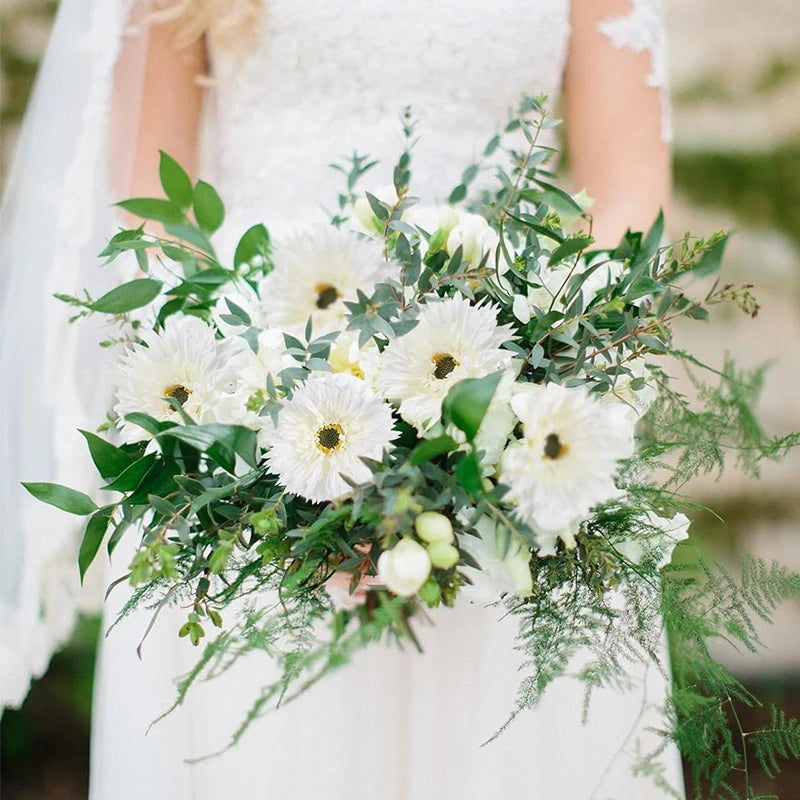 Künstliche Gerbera-Gänseblümchen aus Seide – Realistische Dekoblumen für Hochzeit Brautstrauß Zuhause Tisch Garten & Partydekoration