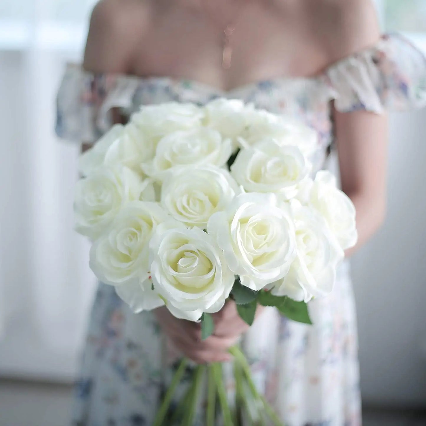 12-Teiliges Künstliches Rosenbouquet – Realistische Dekoblumen