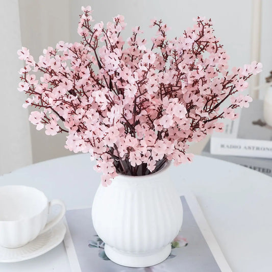 Künstlicher Schleierkraut-Zweig in Pfirsich – Seiden-Dekoblumen