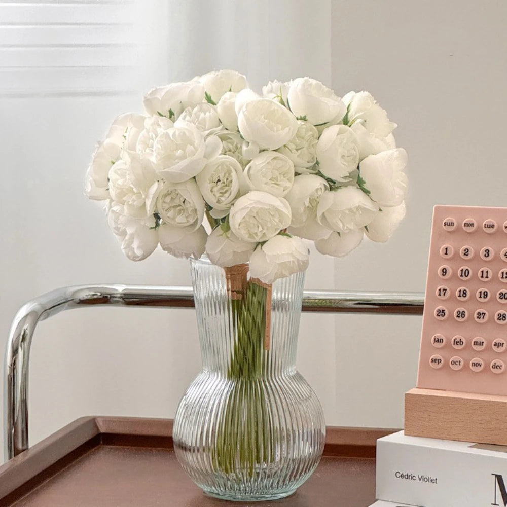 Künstlicher Rosenstrauß mit 27 Blüten – Vintage Dekoblumen