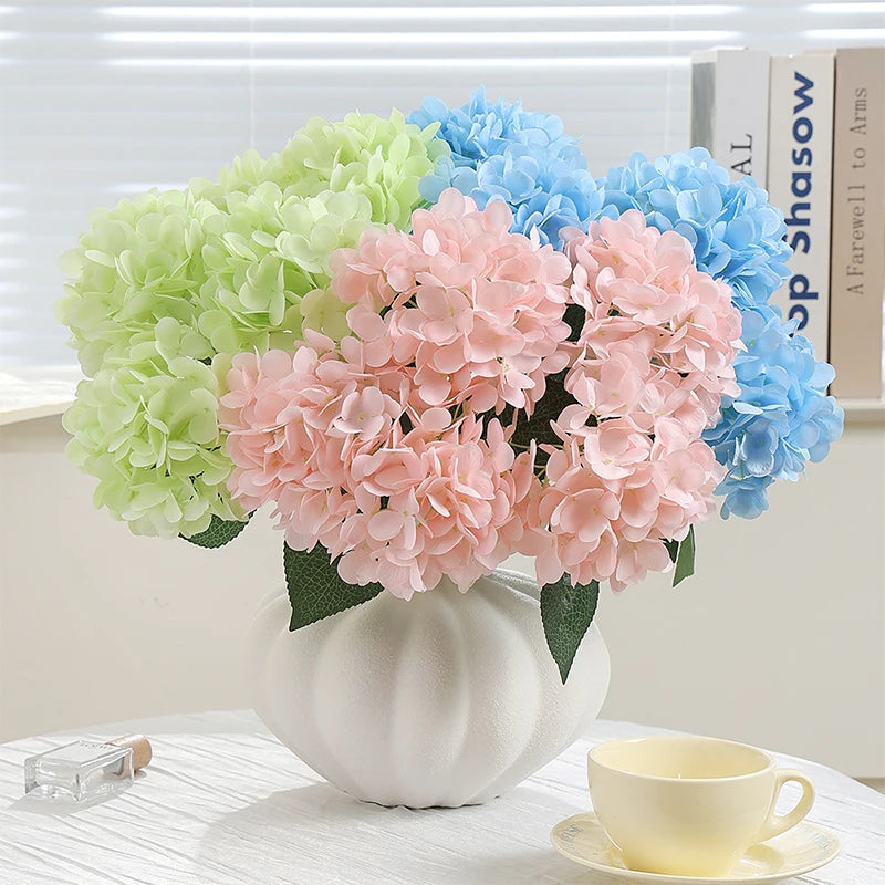 Künstlicher Hortensienstrauß mit 4 Blüten – Seiden-Dekoblumen