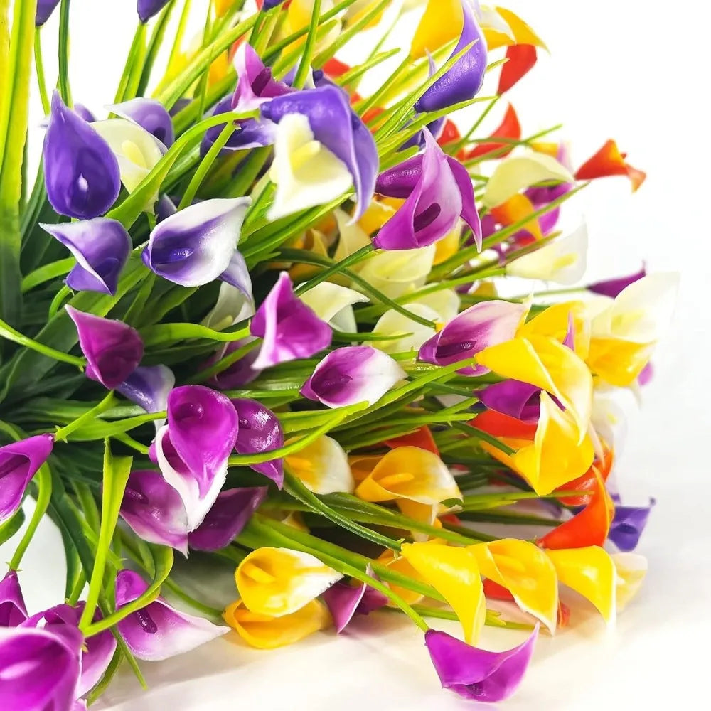 Künstlicher Calla-Lilienstrauß mit UV-Schutz – Realistische Dekorative Kunstblumen für Zuhause Zimmer Vase & Blumenarrangements