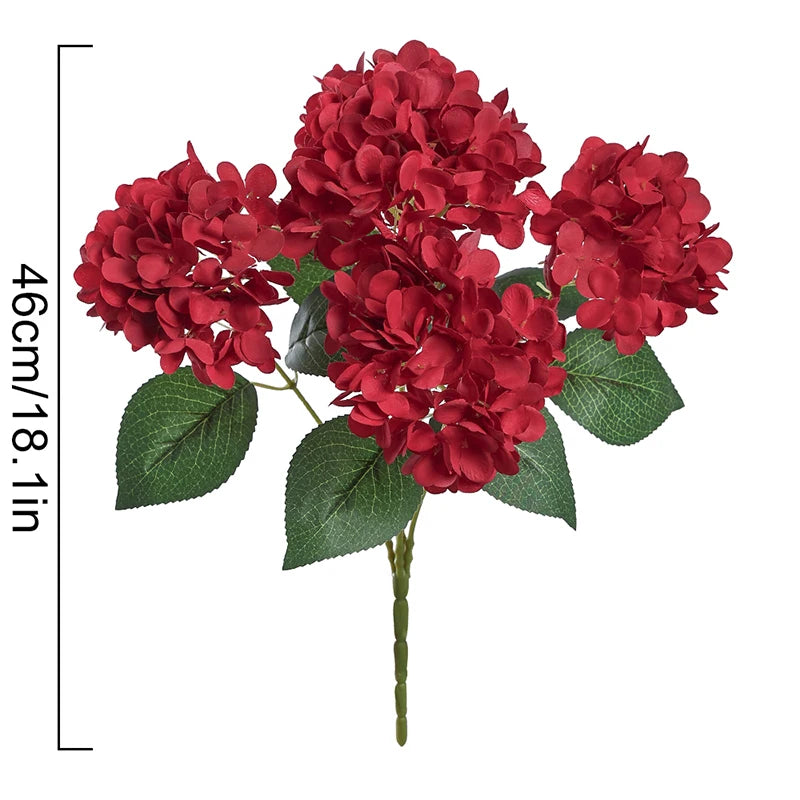 Künstlicher Hortensienstrauß mit 4 Blüten – Seiden-Dekoblumen