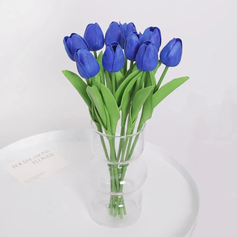 Real-Touch Künstlicher Tulpenstrauß – Realistische Dekorative Kunsttulpen für Zuhause Hochzeit Zimmer Vase & DIY-Blumenarrangements