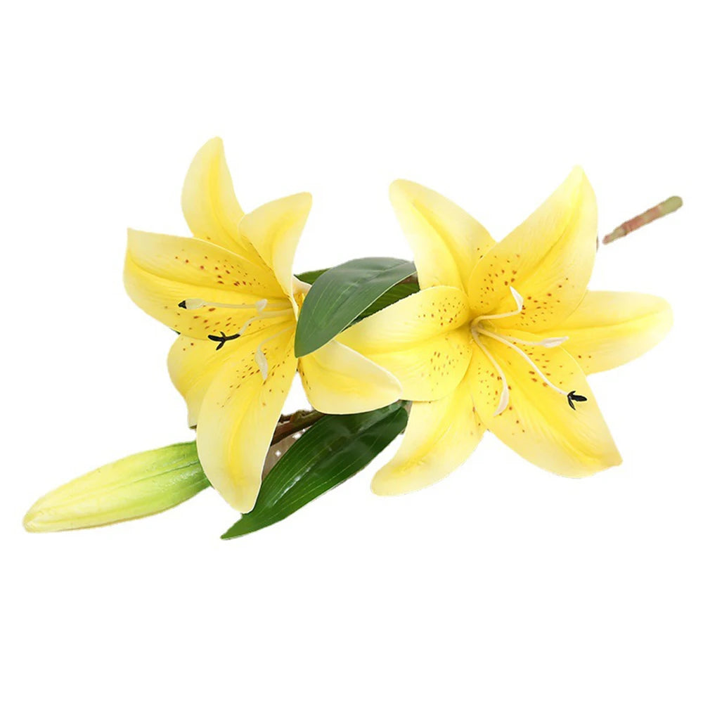 3D Künstlicher Lilienzweig – Realistische Weiße Dekoblumen