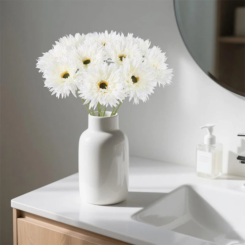 Künstliche Gerbera-Gänseblümchen aus Seide – Realistische Dekoblumen für Hochzeit Brautstrauß Zuhause Tisch Garten & Partydekoration