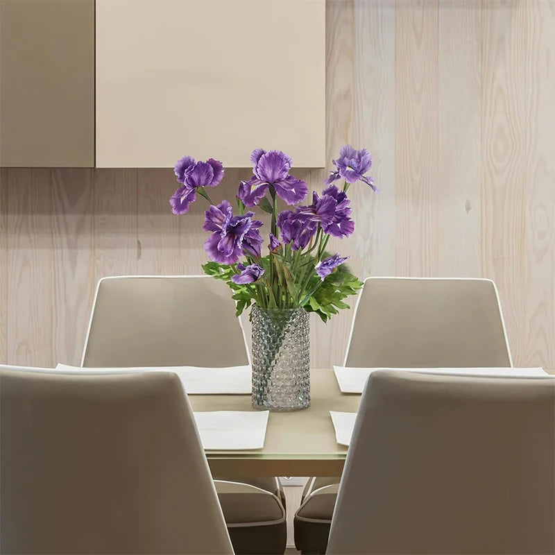 Künstlicher Seiden-Irisstrauß – Langstielige Dekoblumen