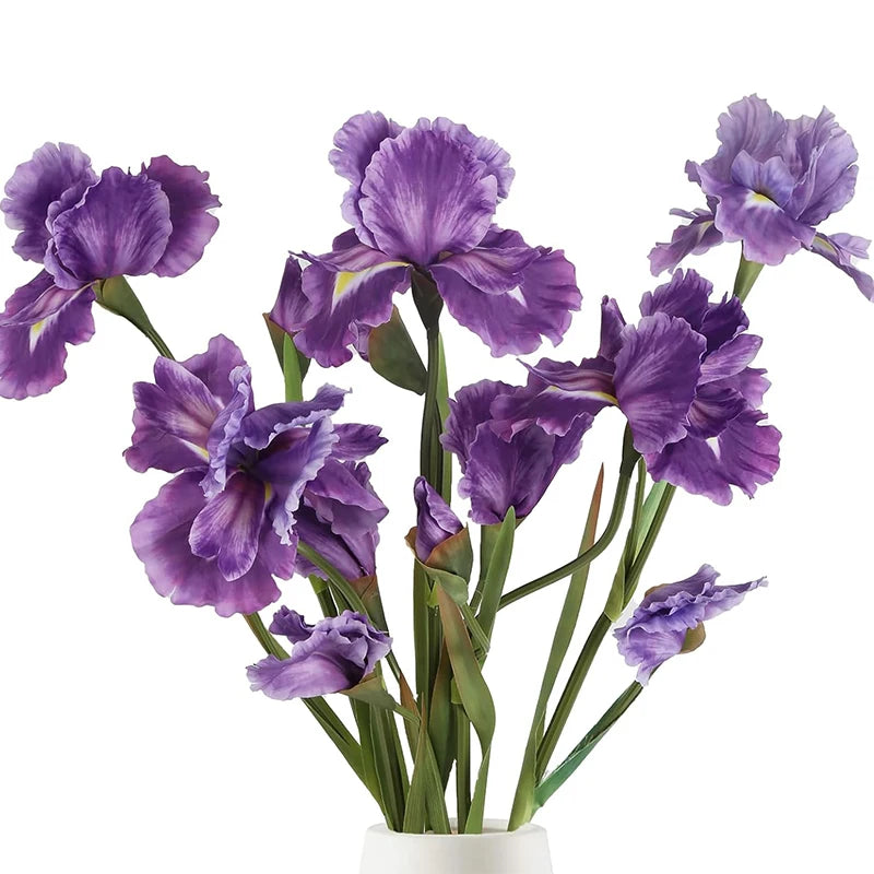Künstlicher Seiden-Irisstrauß – Langstielige Dekoblumen