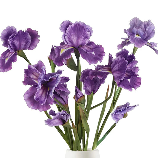 Künstlicher Seiden-Irisstrauß – Langstielige Dekoblumen
