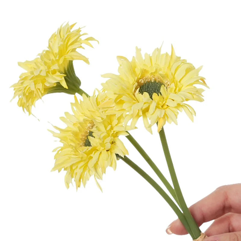 Künstliche Gerbera-Gänseblümchen aus Seide – Realistische Dekoblumen für Hochzeit Brautstrauß Zuhause Tisch Garten & Partydekoration