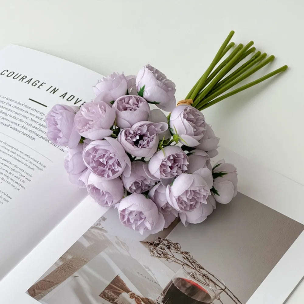 Künstlicher Rosenstrauß mit 27 Blüten – Vintage Dekoblumen