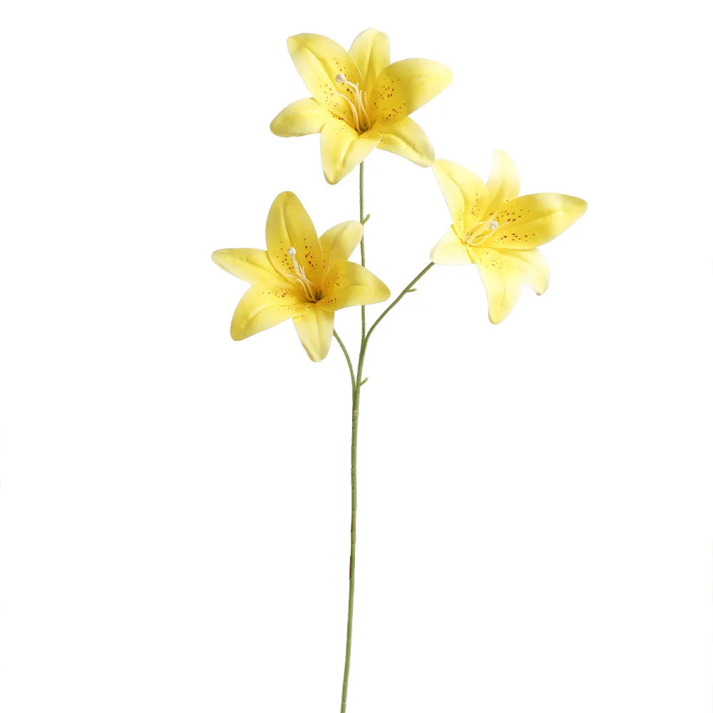 Künstlicher Seiden-Lilienstrauß – Realistische Dekorative Kunstblumen für Zuhause Zimmer Garten Hochzeit Vase & Partydekoration