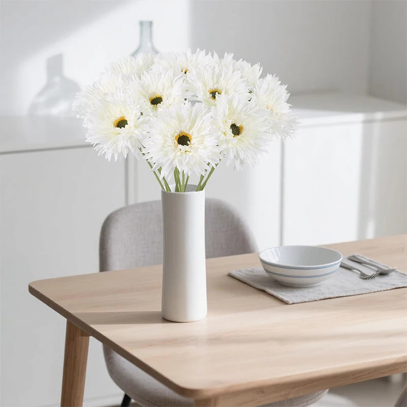 Künstliche Gerbera-Gänseblümchen aus Seide – Realistische Dekoblumen für Hochzeit Brautstrauß Zuhause Tisch Garten & Partydekoration