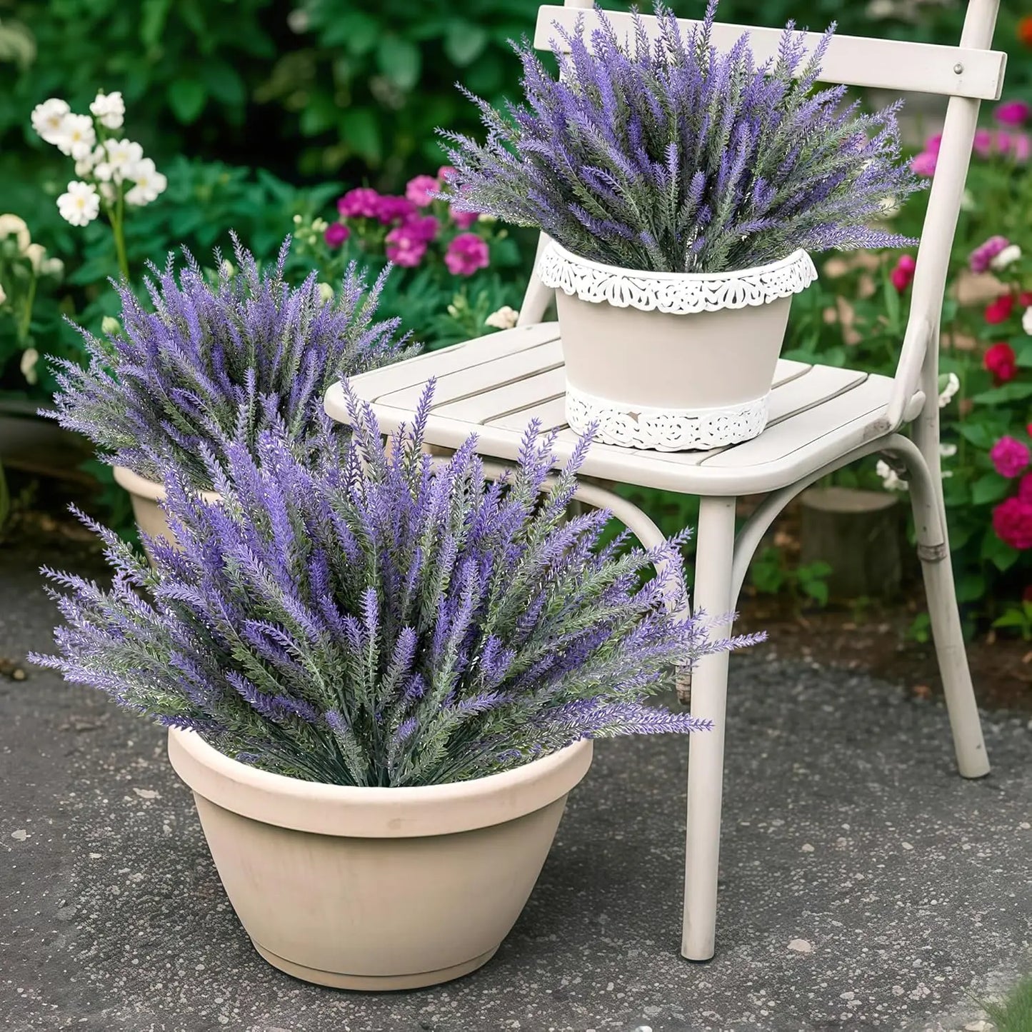 Künstliche Lavendelblumen – 4er-Set Lila Kunstpflanzen