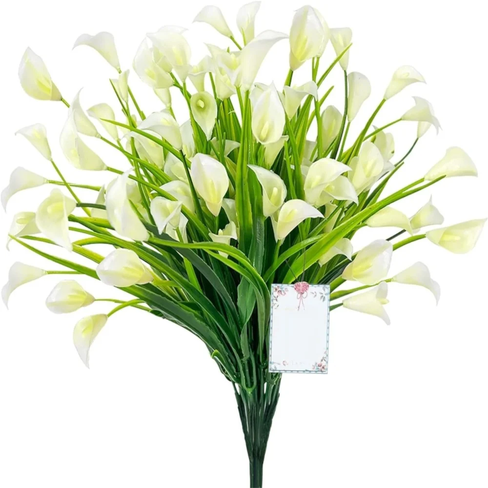 Künstlicher Calla-Lilienstrauß mit UV-Schutz – Realistische Dekorative Kunstblumen für Zuhause Zimmer Vase & Blumenarrangements