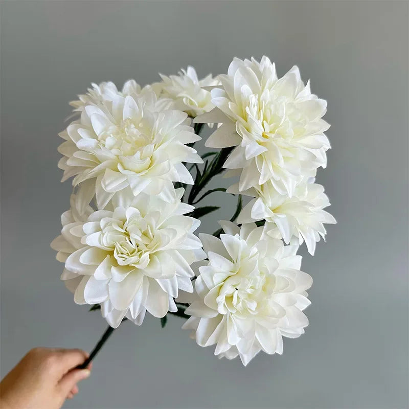 Künstlicher Dahlienstrauß mit 7 Blüten – Dekorative Kunstblumen