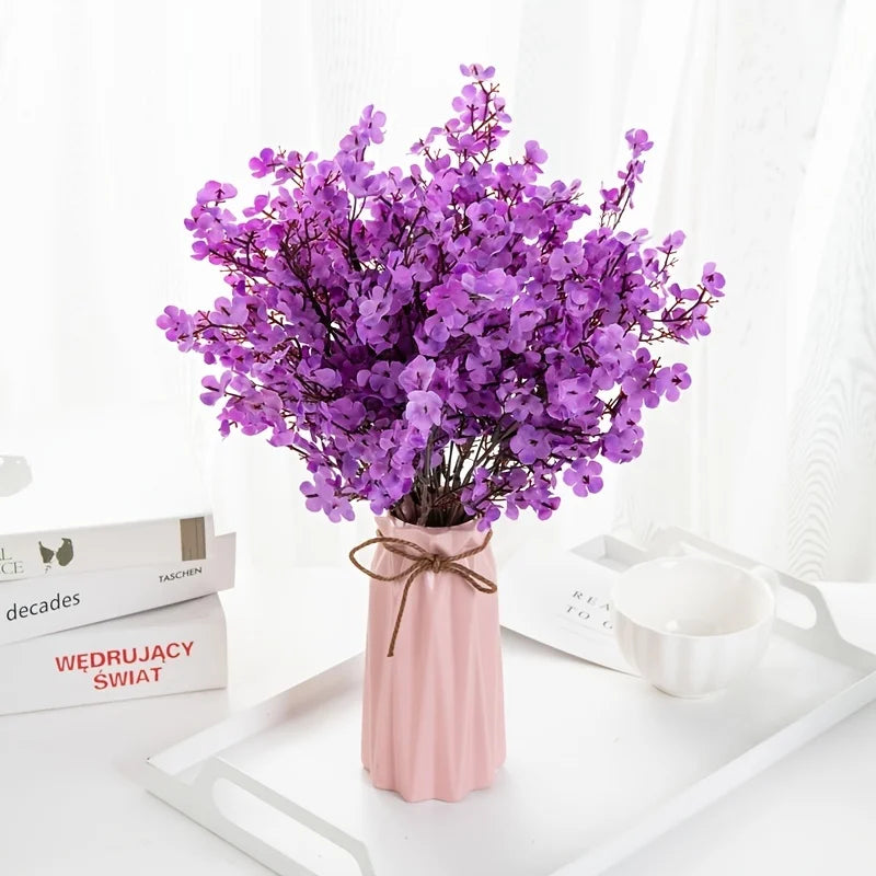 Künstlicher Schleierkraut-Zweig in Pfirsich – Seiden-Dekoblumen